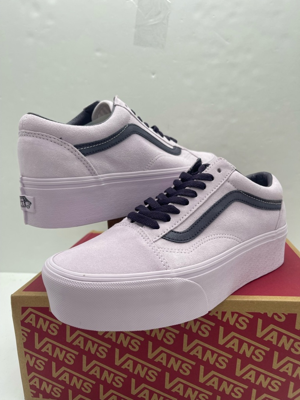 Vans Old Skool Stackform Platform Suede Lavender Sneakers VN0009PZLAE NIB - Picture 8 of 16